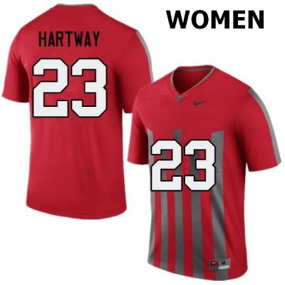 Women's Ohio State Buckeyes #23 Michael Hartway Throwback Nike NCAA College Football Jersey Ventilation NJF0744EF